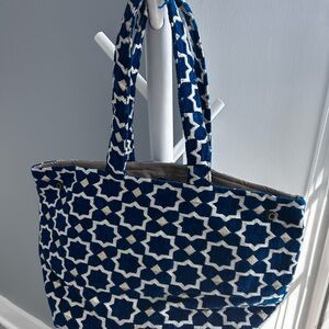 Moroccan Blue and White zelij Patterned Tote Bag